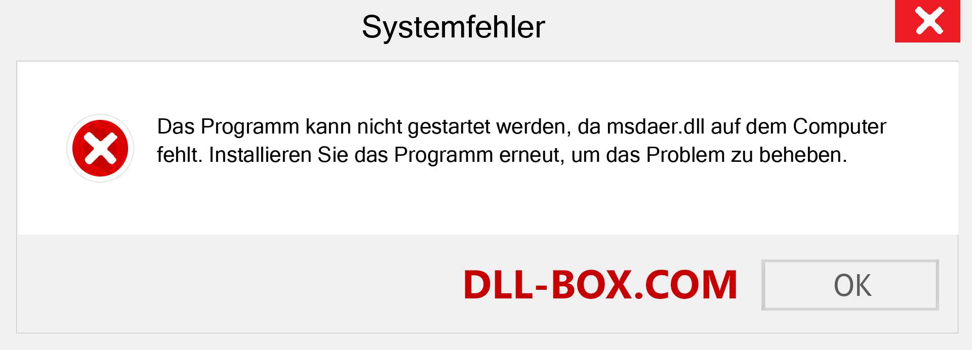 msdaer.dll-Datei fehlt?. Download für Windows 7, 8, 10 - Fix msdaer dll Missing Error unter Windows, Fotos, Bildern