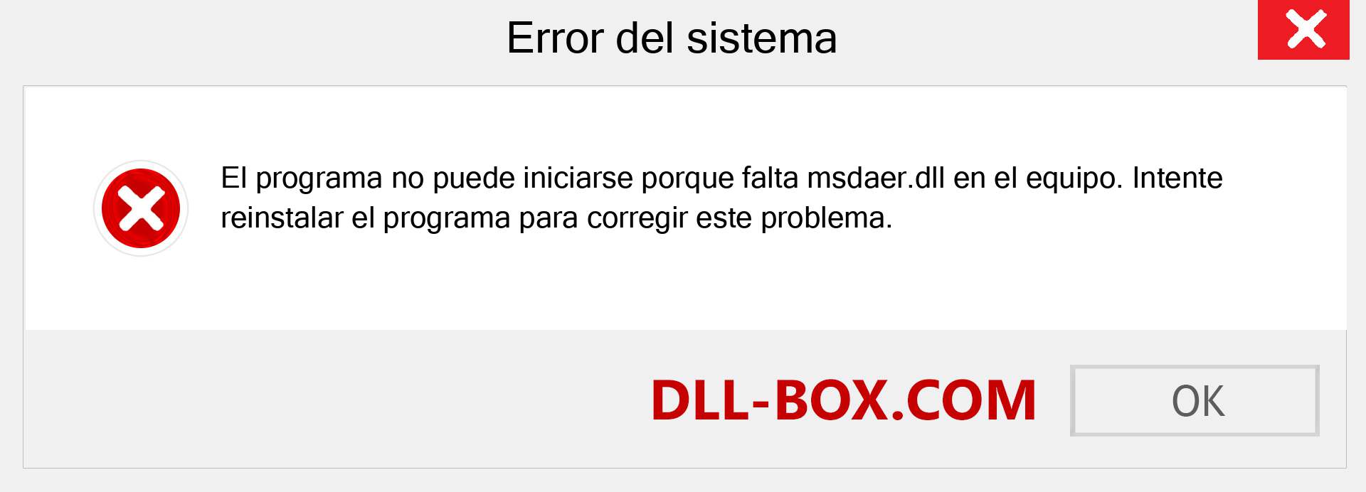 ¿Falta el archivo msdaer.dll ?. Descargar para Windows 7, 8, 10 - Corregir msdaer dll Missing Error en Windows, fotos, imágenes