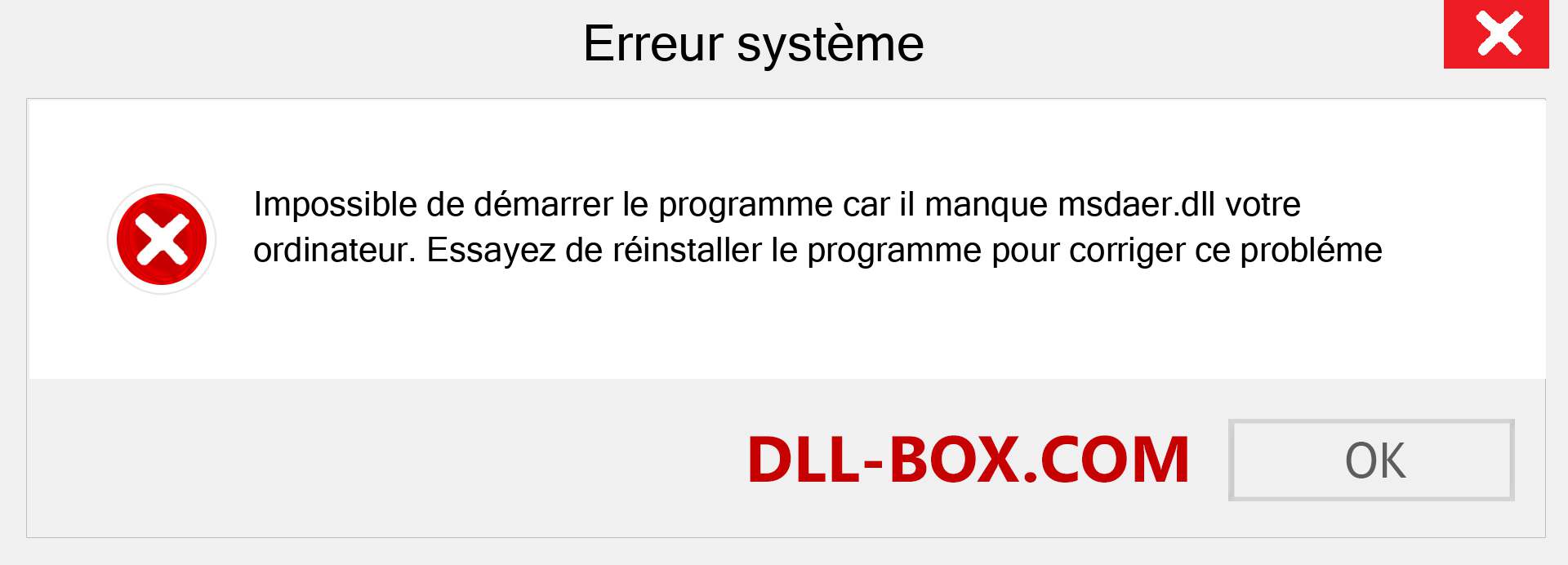 Le fichier msdaer.dll est manquant ?. Télécharger pour Windows 7, 8, 10 - Correction de l'erreur manquante msdaer dll sur Windows, photos, images